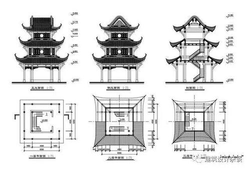 [分享]中式风格古建筑四合院图纸资料下载