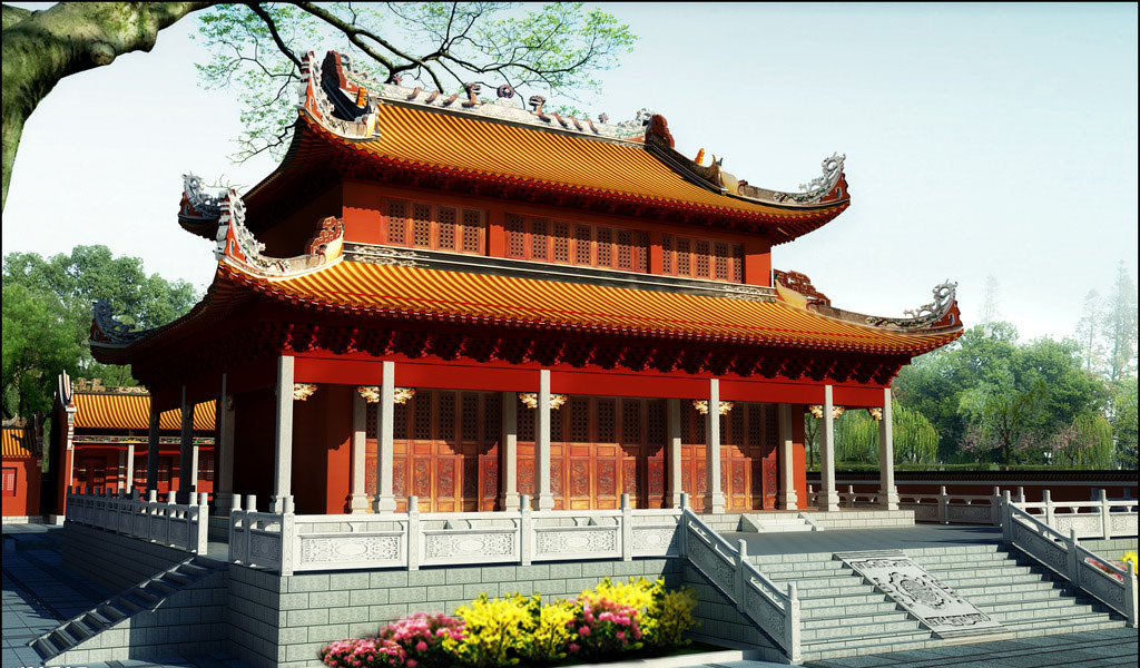 某地古建筑祠堂戏台cad设计图_牌楼牌坊_土木在线